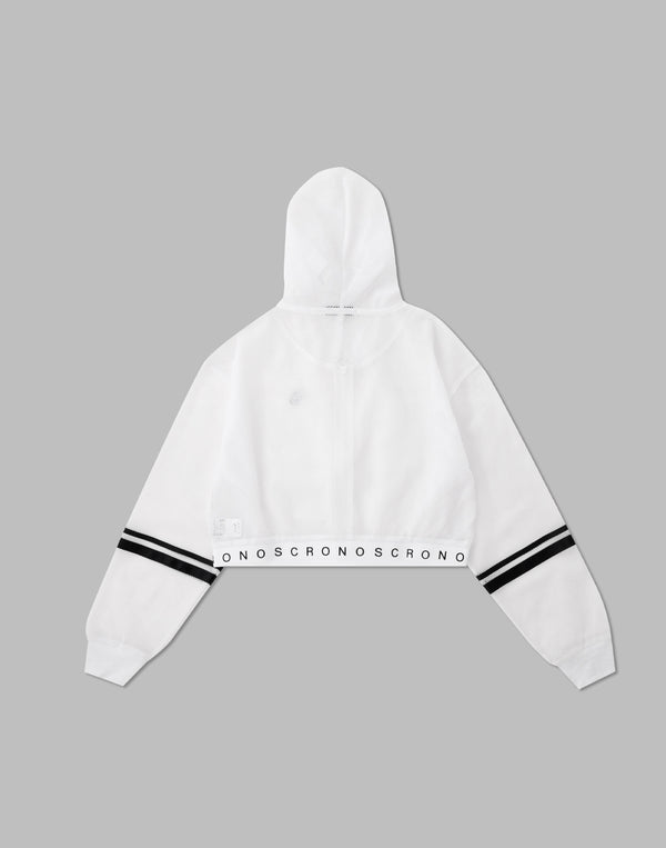 CRONOS WOMEN MESH ZIP HOODY [WHITE]