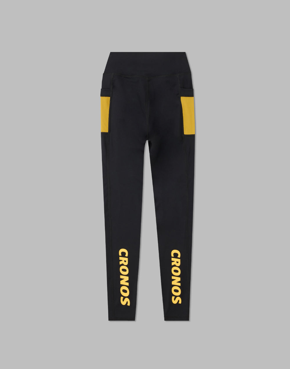 CRONOS WOMEN SPORTS MESH LEGGINGS【BLACK×YELLOW】