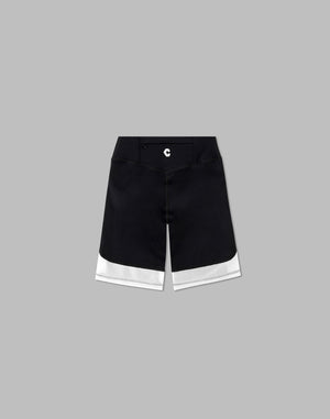 CRONOS WOMEN SPORTS MESH SHORT LEGGINGS【BLACK×WHITE】