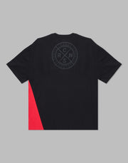 CRONOS PATCH LOGO OVERSIZE T-SHIRTS【BLACK×RED】