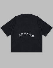 CRONOS ROOM BLACK LETTER OVERSIEZE T-SHIRTS【BLACK】