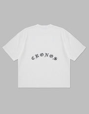 CRONOS ROOM BLACK LETTER OVERSIEZE T-SHIRTS【WHITE】