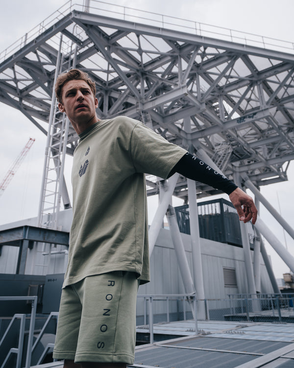 CRONOS Bold Front Logo OverSize T-SHIRT【SAGE】