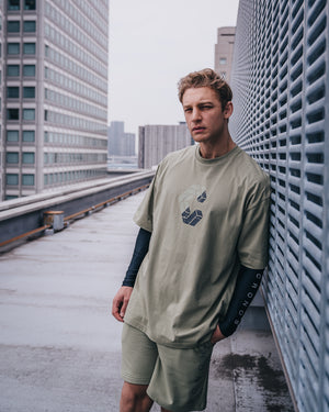 CRONOS Bold Front Logo OverSize T-SHIRT【SAGE】