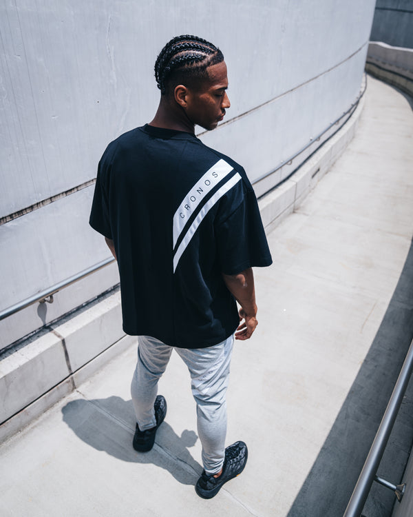 CRONOS SWITCHING OVERSIZE TEE【BLACK】