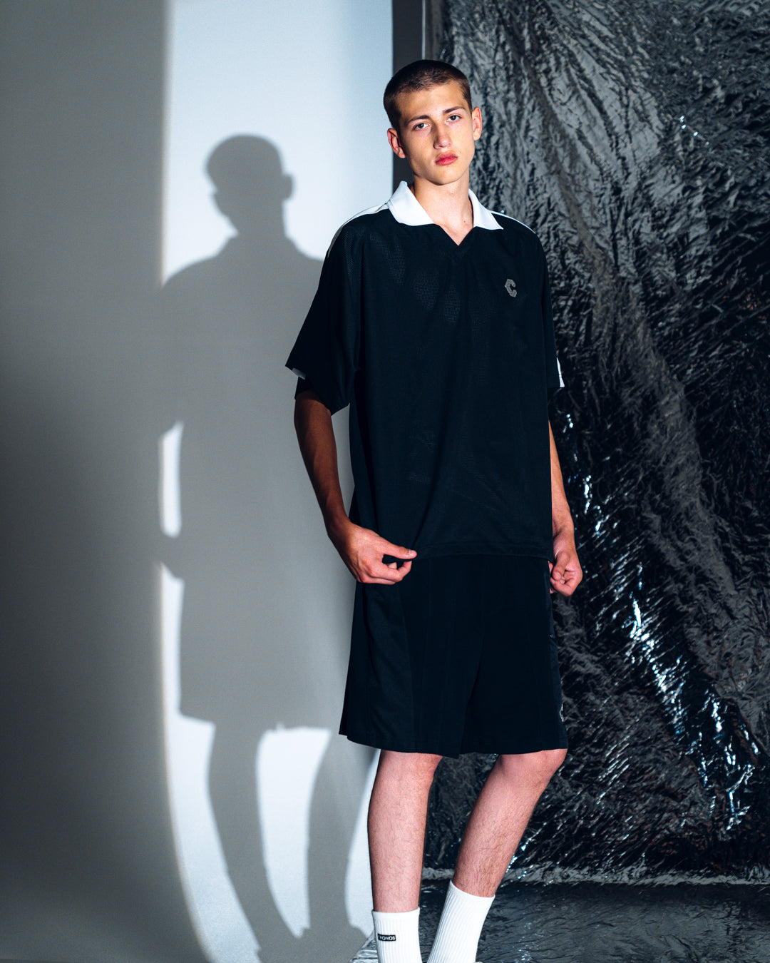 CRONOS COOL DOTS SKIPPER V-NECK POLO【BLACK】