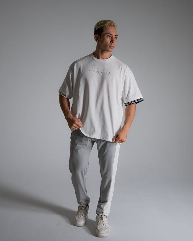 CRONOS SLEEVE LOGO OVERSIZE T-SHIRTS【WHITE】