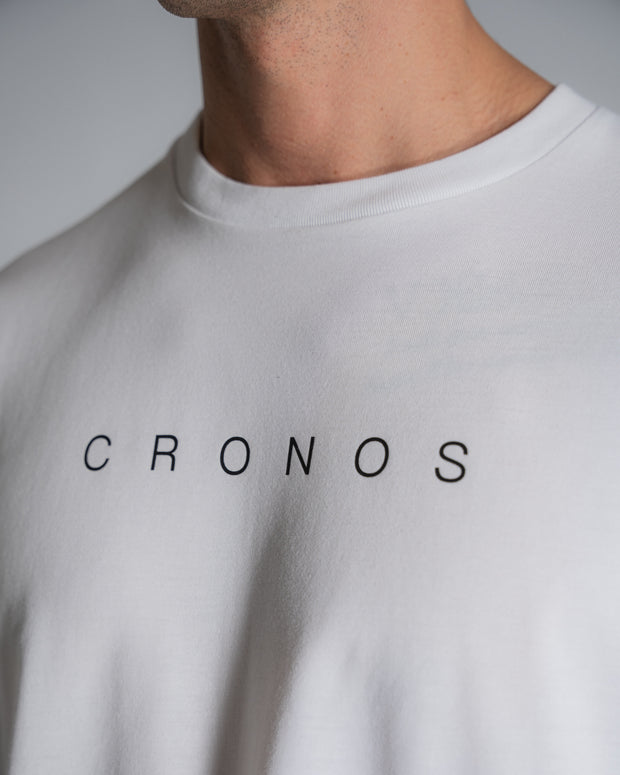 CRONOS SLEEVE LOGO OVERSIZE T-SHIRTS【NAVY×RED】