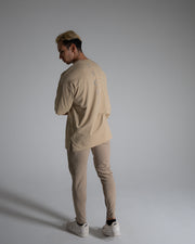 CRONOS CRNS BACK LOGO OVERSIZE T-SHIRTS【BEIGE】