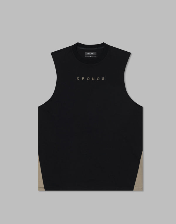 CRONOS Side Insert sleeveless【BLACK×GREIGE】