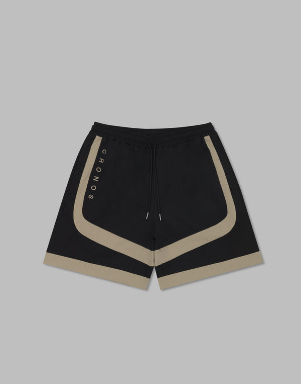 CRONOS Side Insert shorts【BLACK×GREIGE】