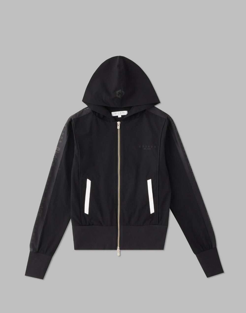 CRONOS BLACK SIDE LINE BRAKER HOODIE [BLACK]