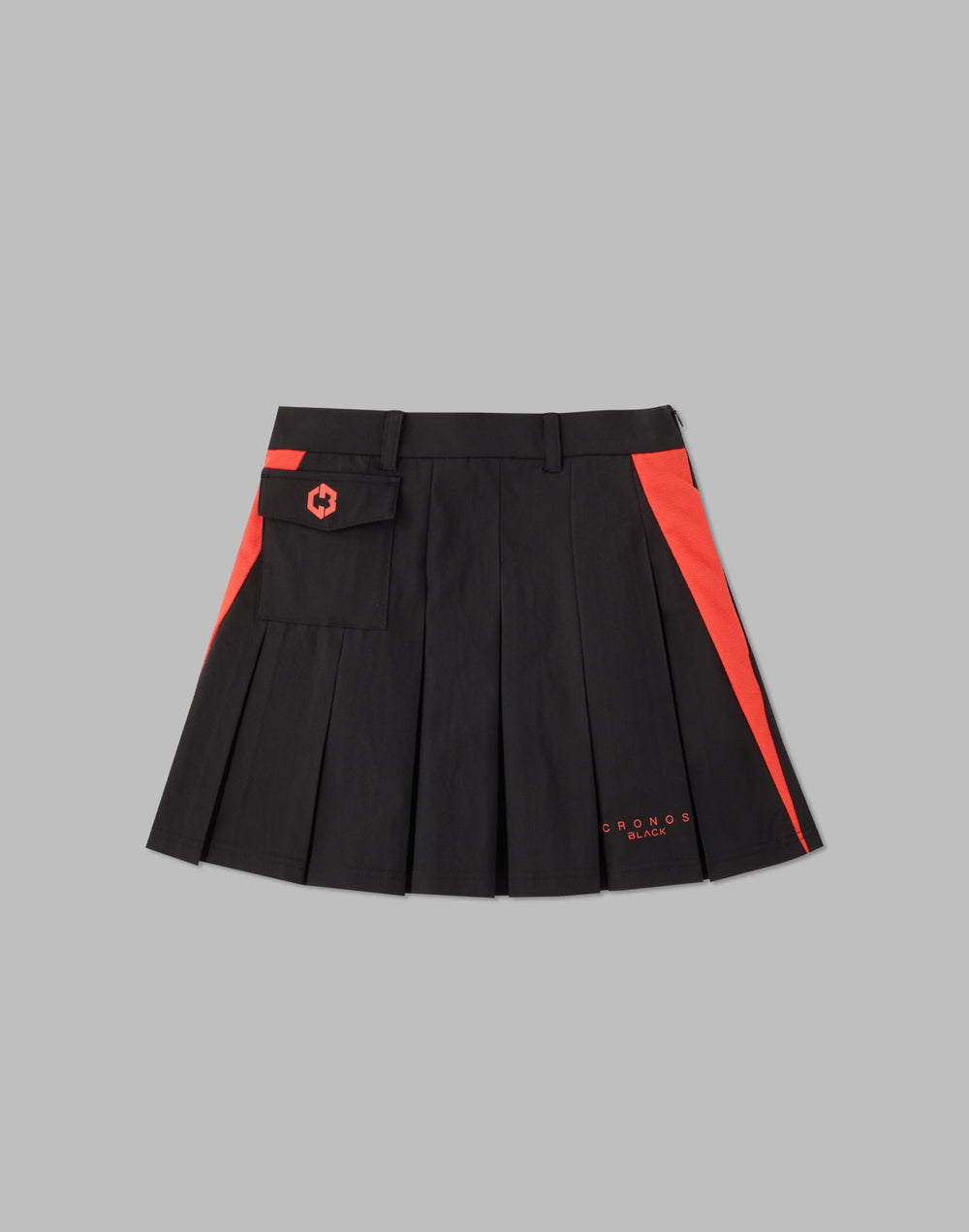 CRONOS BLACK SIDE LINE SKIRT [BLACK×ORANGE]