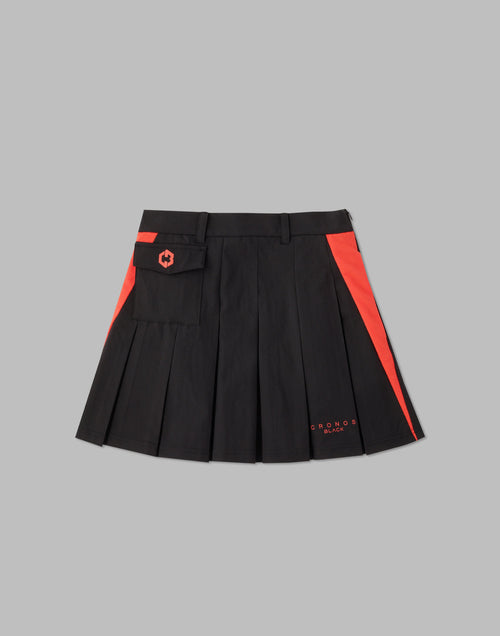 CRONOS BLACK SIDE LINE SKIRT [BLACK×ORANGE]