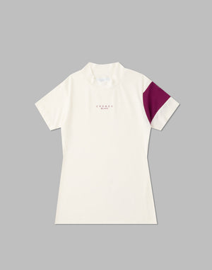 CRONOS BLACK ARMBAND MOCKNECK【WHITE×PURPLE】
