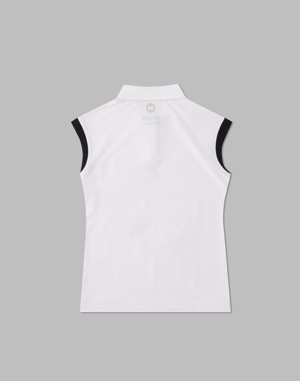 CRONOS BLACK SLEEVELESS POLO [WHITE]