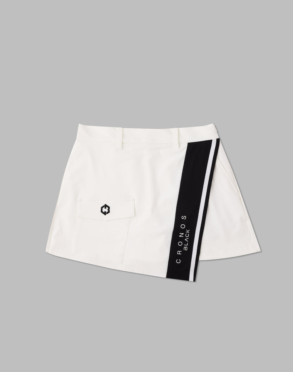 CRONOS BLACK CULOTTE SKIRT [WHITE×BLACK]