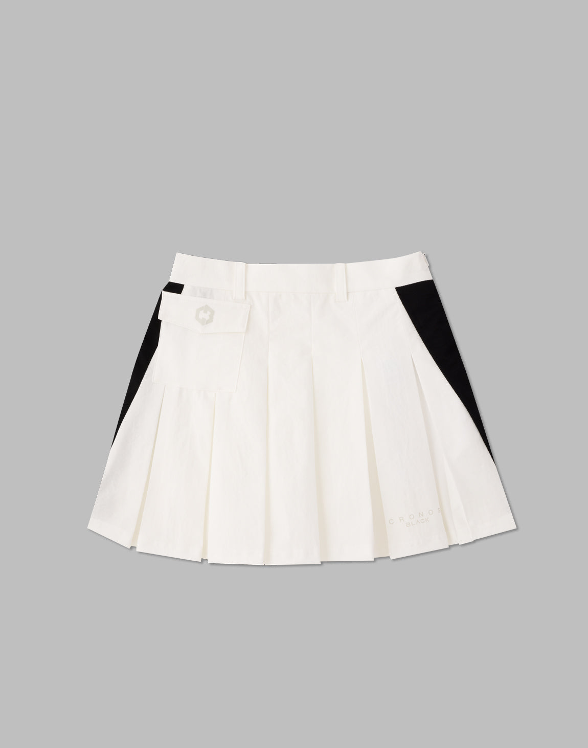 CRONOS BLACK SIDE LINE SKIRT【WHITE】
