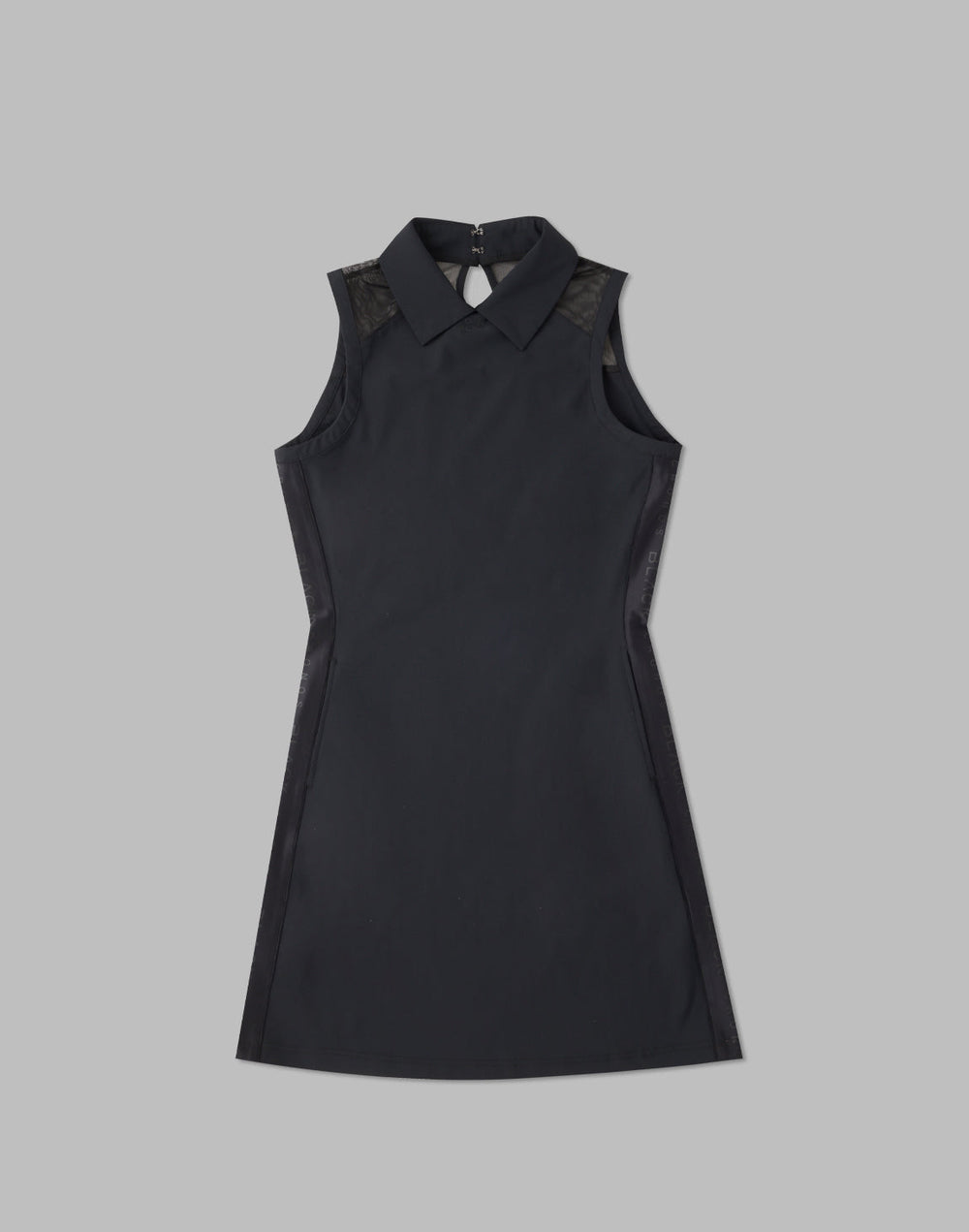 CRONOS BLACK SIDE LINE MESH DRESS [BLACK]