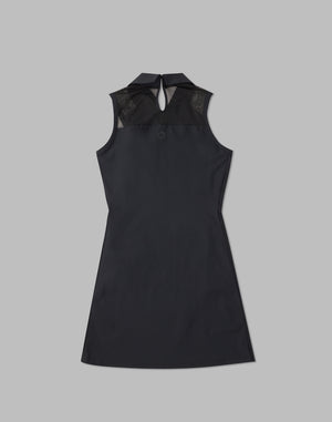 CRONOS BLACK SIDE LINE MESH DRESS [BLACK]