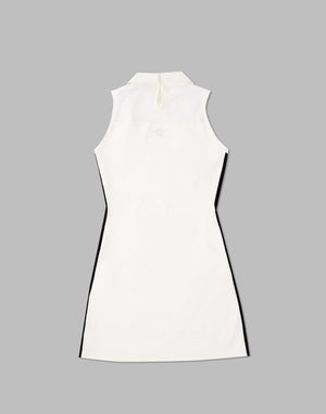 CRONOS BLACK SIDE LINE MESH DRESS [WHITE]