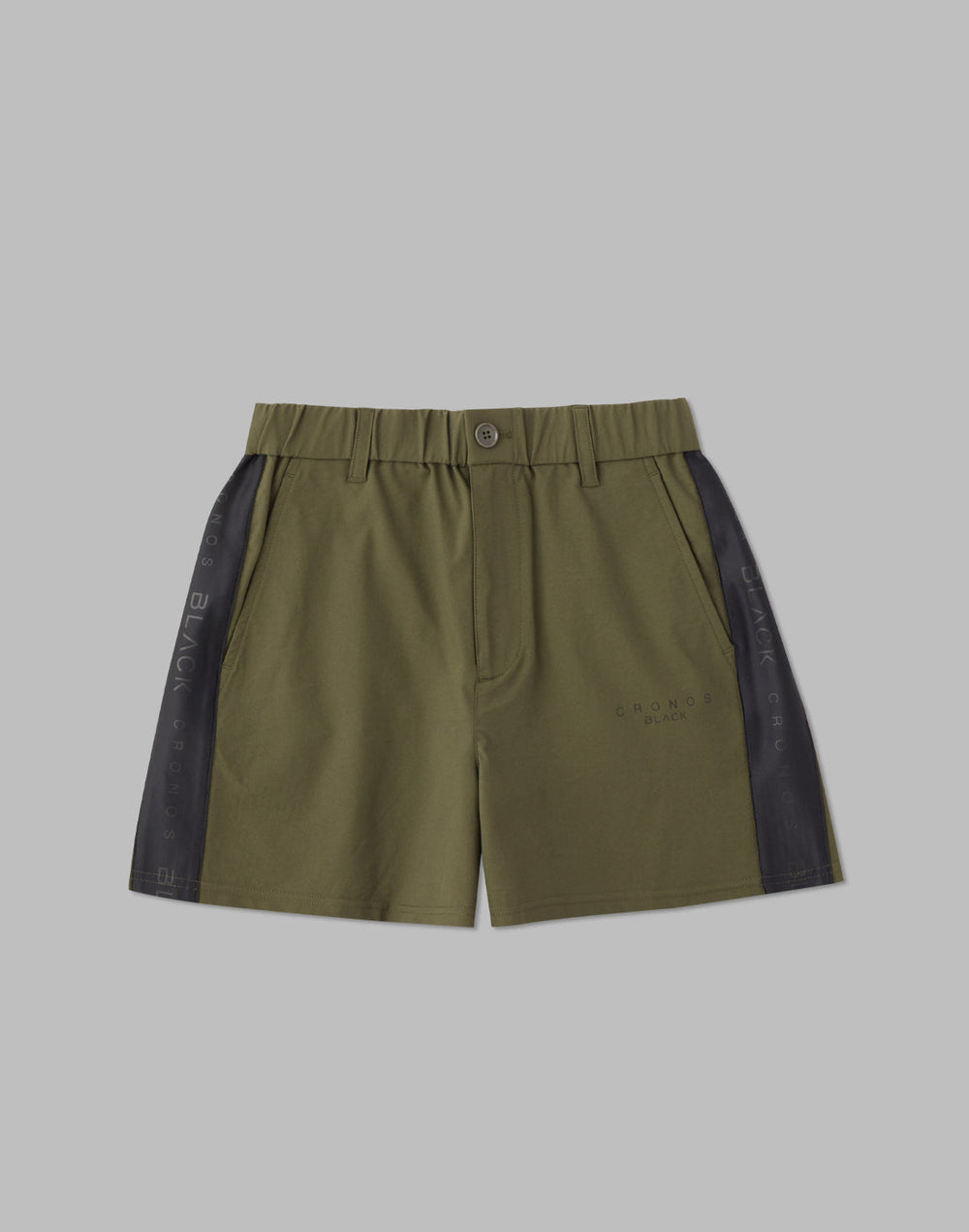 CRONOS BLACK SIDE LINE SHORTS [KHAKI]