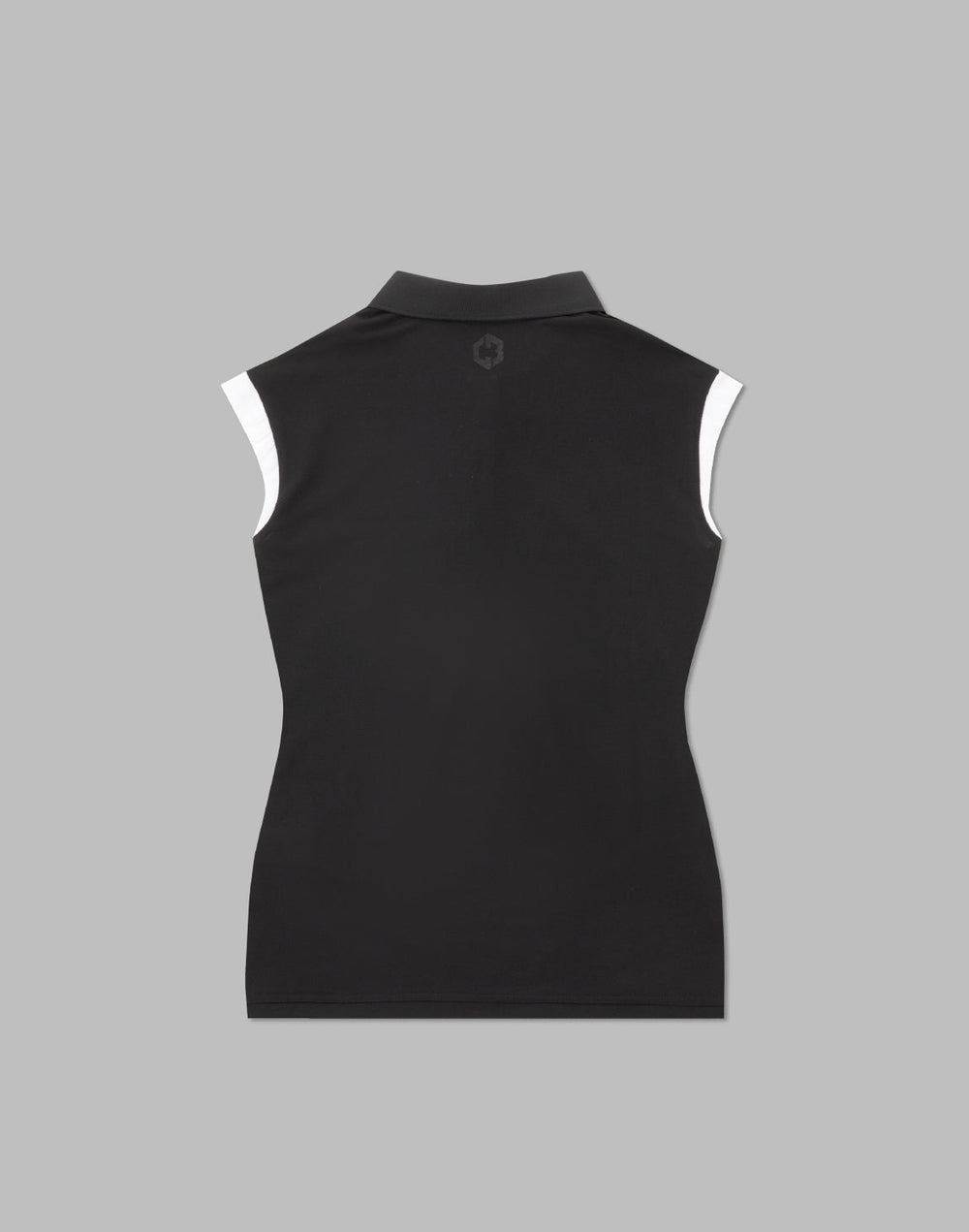 CRONOS BLACK SLEEVELESS POLO [BLACK]