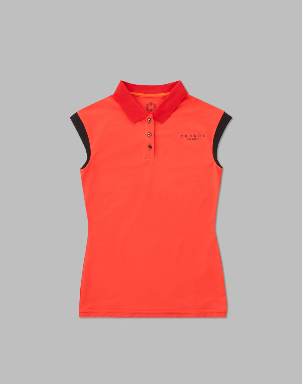 CRONOS BLACK SLEEVELESS POLO [ORANGE]