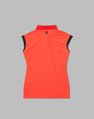 CRONOS BLACK SLEEVELESS POLO [ORANGE]