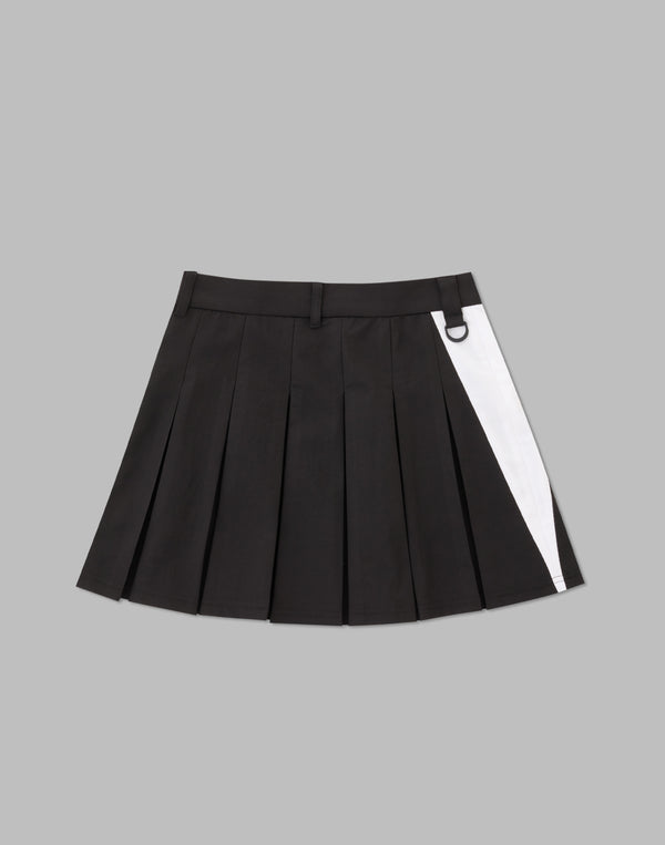 CRONOS BLACK SIDE LINE SKIRT [BLACK×WHITE]