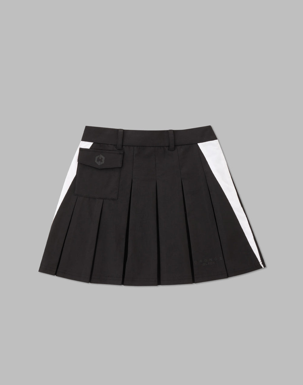 CRONOS BLACK SIDE LINE SKIRT [BLACK×WHITE]