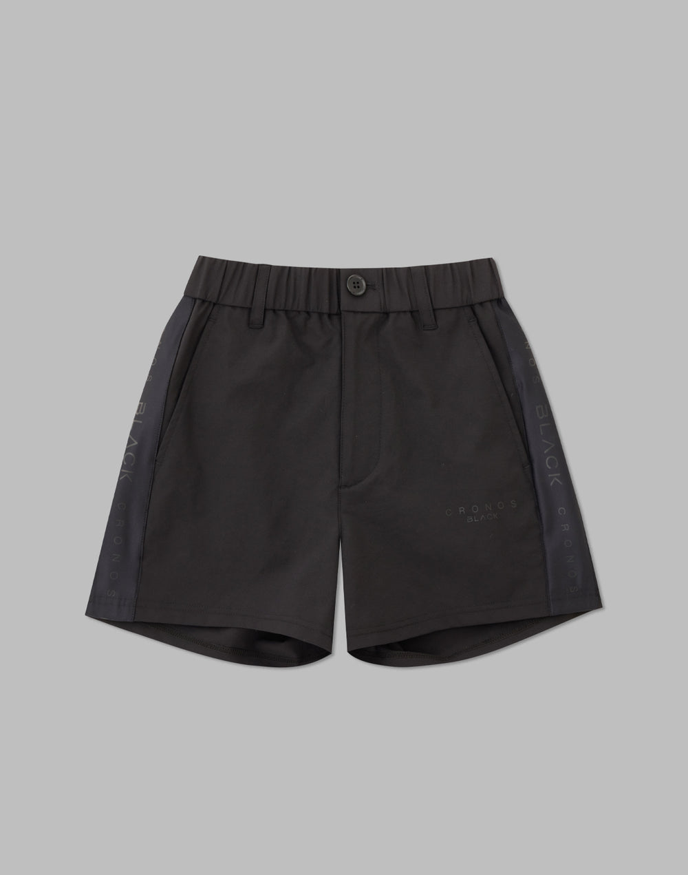 CRONOS BLACK SIDE LINE SHORTS [BLACK]