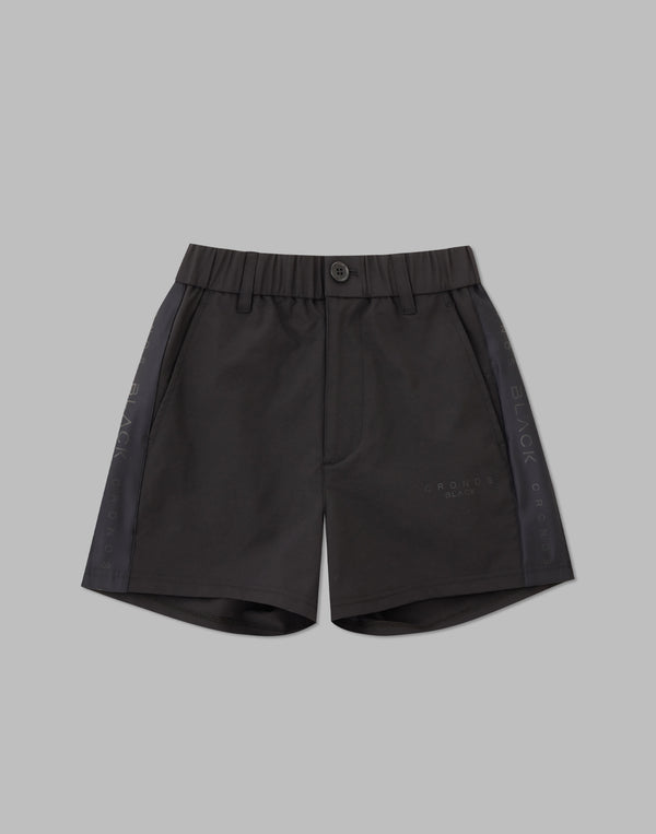 CRONOS BLACK SIDE LINE SHORTS [BLACK]