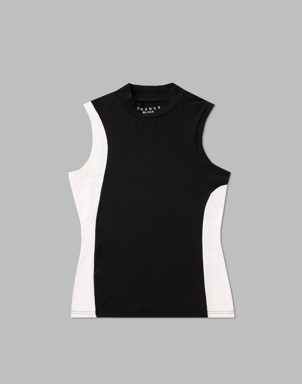 CRONOS BLACK MOCK NECK SLEEVELESS [BLACK]
