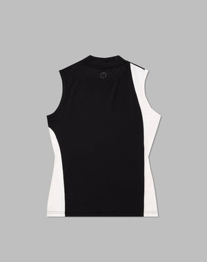CRONOS BLACK MOCK NECK SLEEVELESS [BLACK]