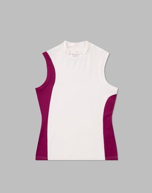 CRONOS BLACK MOCK NECK SLEEVELESS【WHITE×PURPLE】