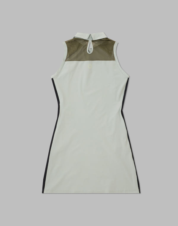 CRONOS BLACK SIDE LINE MESH DRESS [M.GREEN]