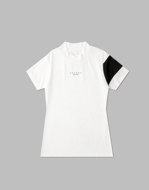 CRONOS BLACK ARMBAND MOCKNECK [WHITE×BLACK]
