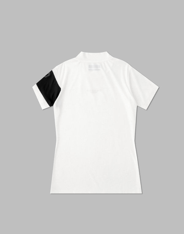 CRONOS BLACK ARMBAND MOCKNECK [WHITE×BLACK]