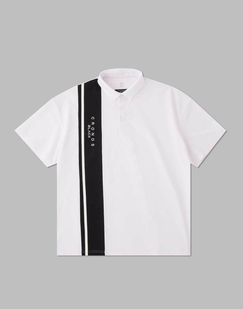 CRONOS BLACK 2LINE POLO [WHITE]