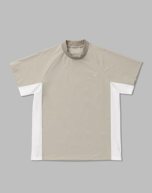 CRONOS BLACK Utility Nylon mock neck shirt [BEIGE]