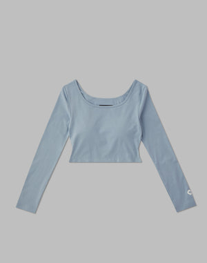 CRONOS WOMEN CUT OUT LONG SLEEVE【BLUE】