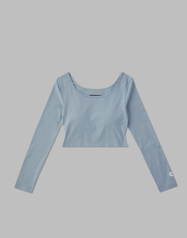 CRONOS WOMEN CUT OUT LONG SLEEVE【BLUE】