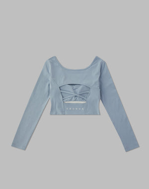 CRONOS WOMEN CUT OUT LONG SLEEVE【BLUE】
