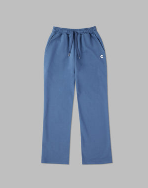 CRONOS WOMEN HIP LOGO FLARE PANTS【BLUE】