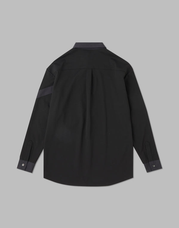 CRONOS BLACK STRETCH SHIRT【WHITE/BLACK】