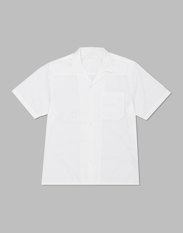 CRONOS Open Collar Short Sleeve Shirt【WHITE】