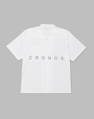 CRONOS Open Collar Short Sleeve Shirt【WHITE】