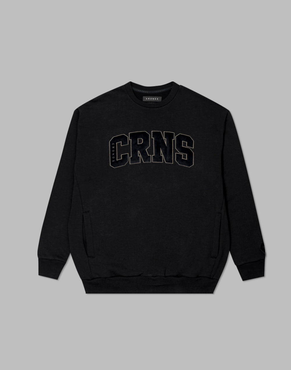 CRONOS Patchwork sweatshirt【BLACK】