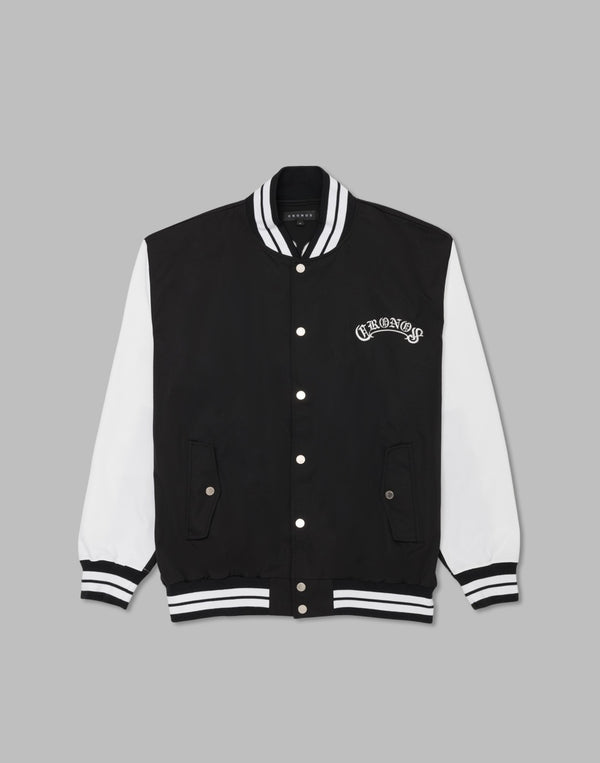 CRONOS Arch Black Letter Stadium Jumper【BLACK×WHITE】